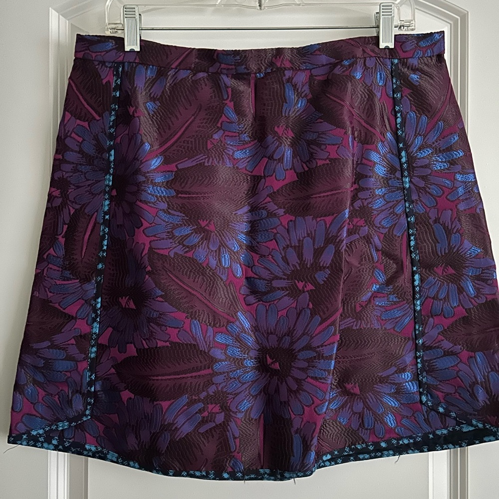 J. Crew Tapestry Floral Mini Skirt Purple and Burgundy size 12